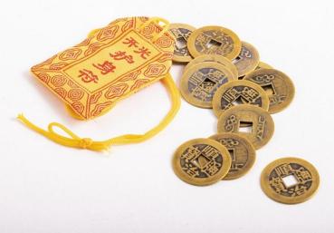 Große Chinesische Glücksmünzen 12er Set