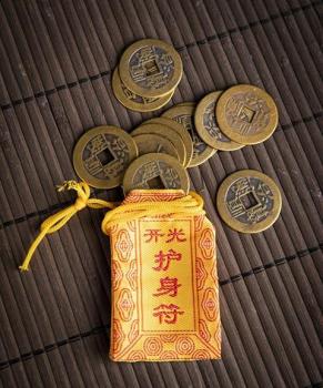 Große Chinesische Glücksmünzen 12er Set-1